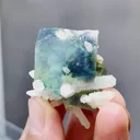 Natural Green Phantom Fluorite and Quartz coexist comes from Yaogangxian,Hunan 35*30*40MM - image 1