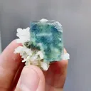 Natural Green Phantom Fluorite and Quartz coexist comes from Yaogangxian,Hunan 35*30*40MM - image 2