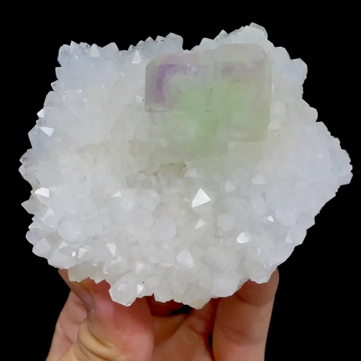 Natural Green Phantom Fluorite and Quartz comes from Zhejiang,China 85*80*40MM image