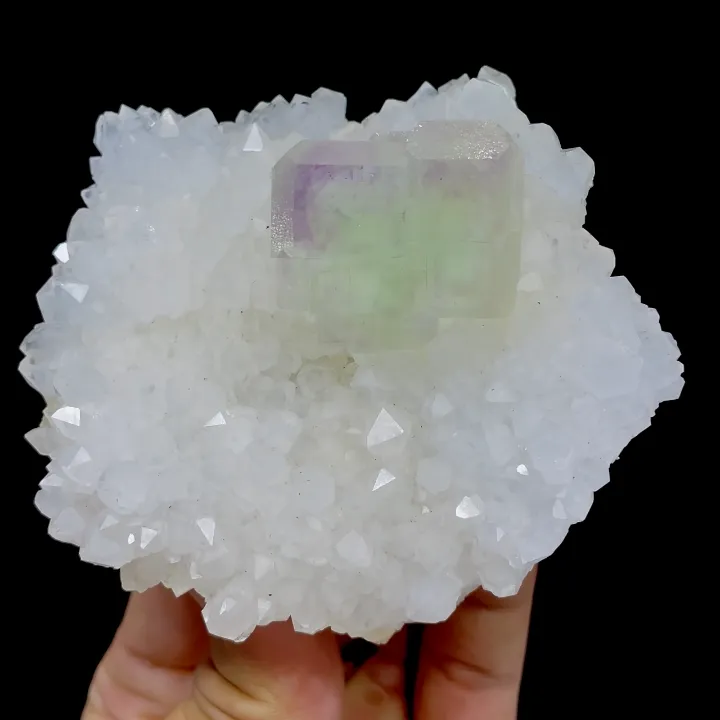 Natural Green Phantom Fluorite and Quartz comes from Zhejiang,China 85*80*40MM - image 3