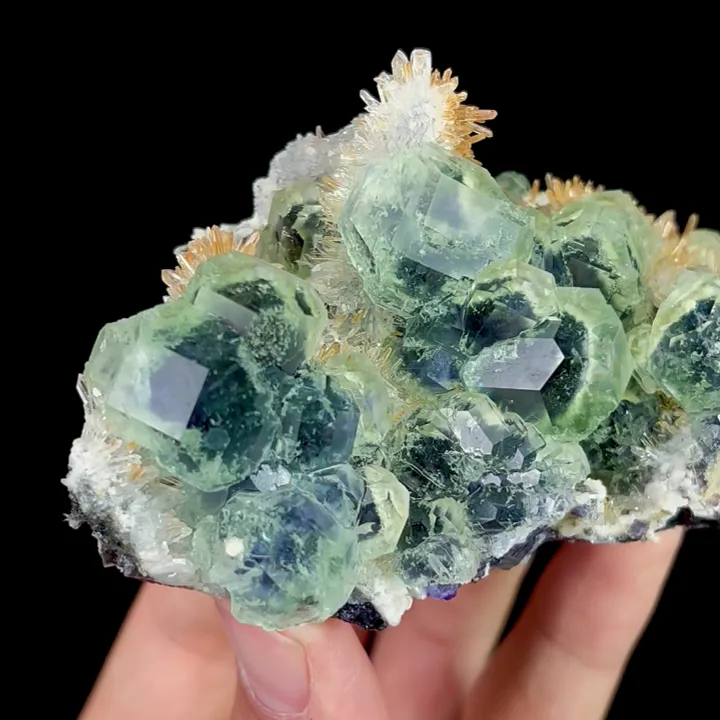 Natural Green Phantom Fluorite and Quartz, Mineral Specimen:Fujian,China (110*55*45MM) - image 2