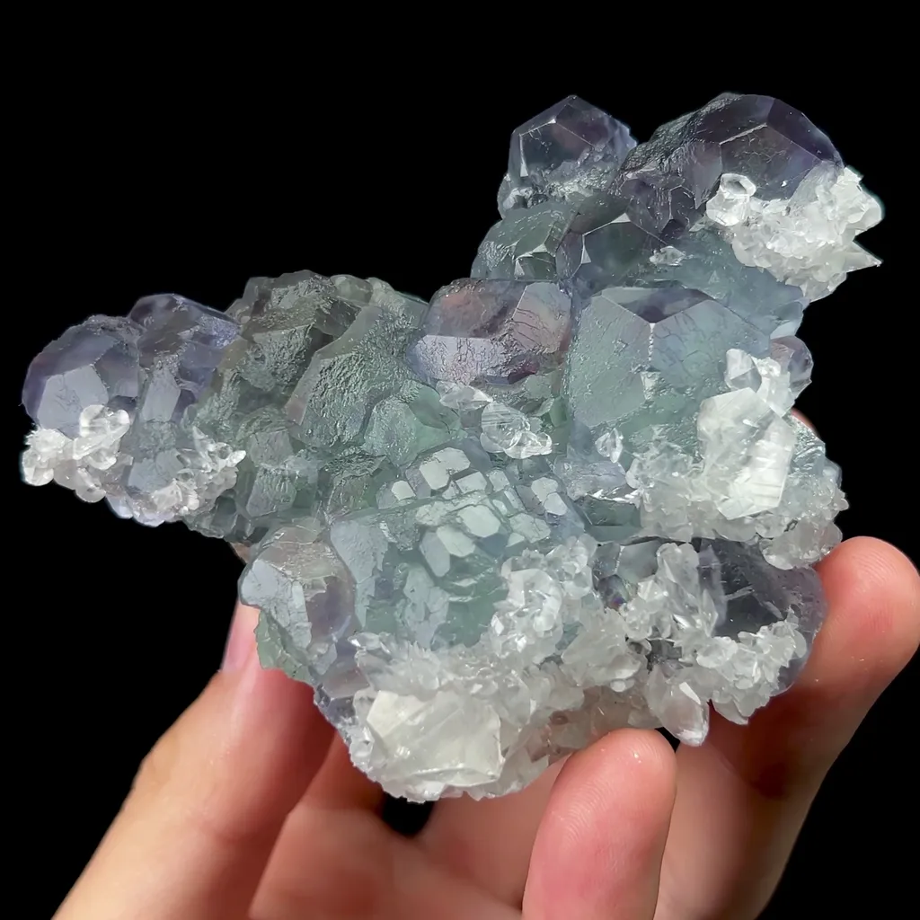 Natural Green Phantom Fluorite and Quartz Mineral Specimen,High Quality Specimen,SHIZHUYUAN,CHENZHOU,HUNAN,CHINA(90*65*30mm) - image 3