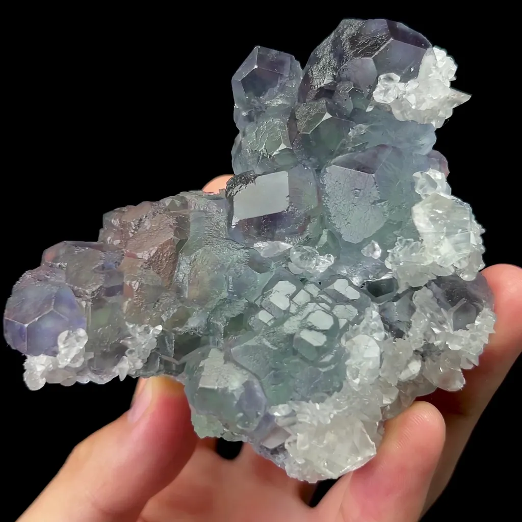 Natural Green Phantom Fluorite and Quartz Mineral Specimen,High Quality Specimen,SHIZHUYUAN,CHENZHOU,HUNAN,CHINA(90*65*30mm) image