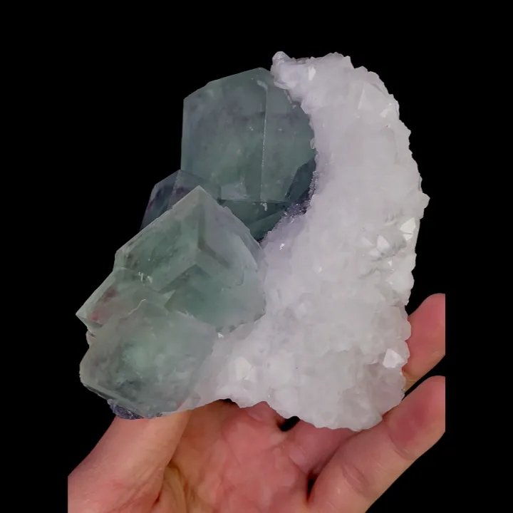 Natural Green Phantom Fluorite and Quartz, Mineral Specimen:Zhejiang,China (100*150*90MM) image