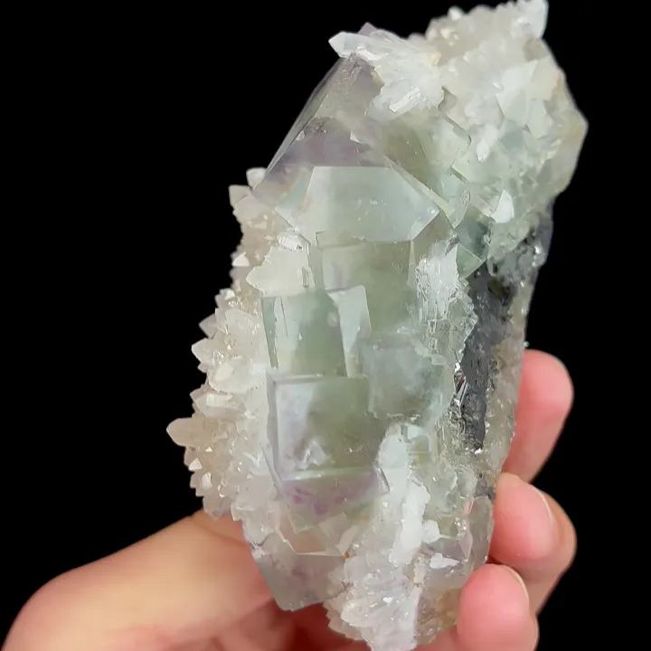 Natural Green Phantom Fluorite and Quartz, Mineral Specimen:Zhejiang,China (110*80*50MM) - image 3