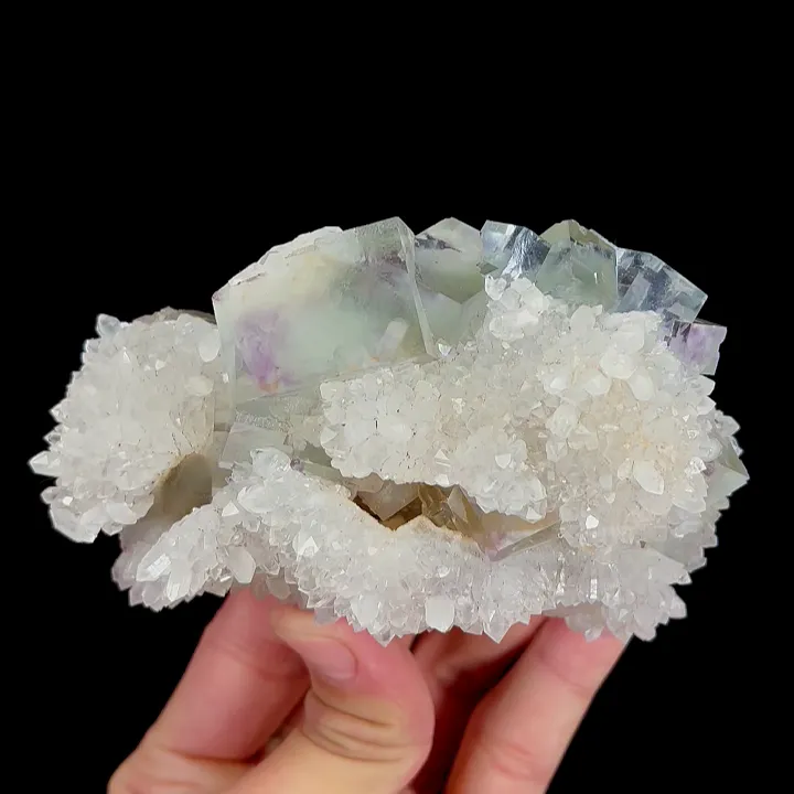 Natural Green Phantom Fluorite and Quartz, Mineral Specimen:Zhejiang,China (110*80*50MM) - image 6