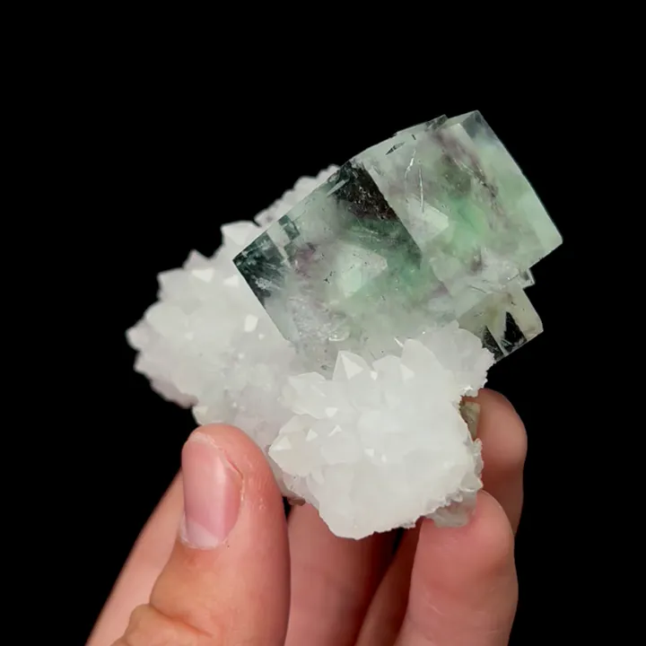 Natural Green Phantom Fluorite and Quartz, Mineral Specimen:Zhejiang,China (50*70*35MM) - image 3