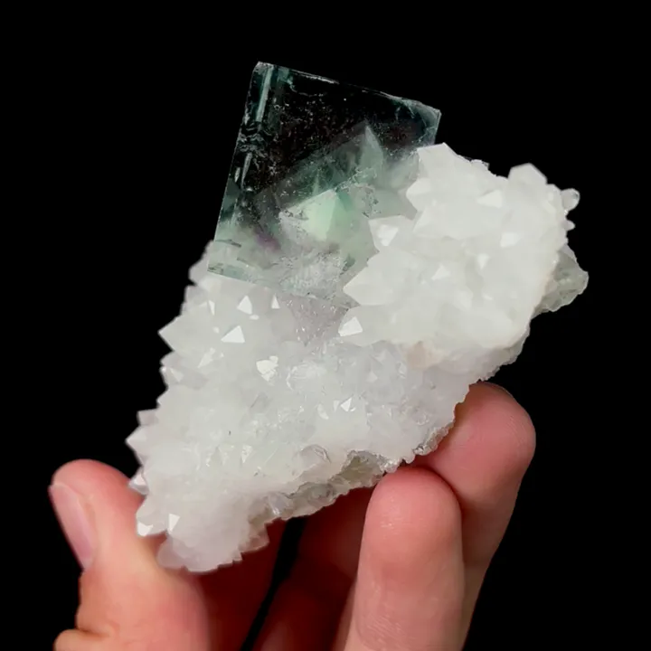 Natural Green Phantom Fluorite and Quartz, Mineral Specimen:Zhejiang,China (50*70*35MM) - image 2