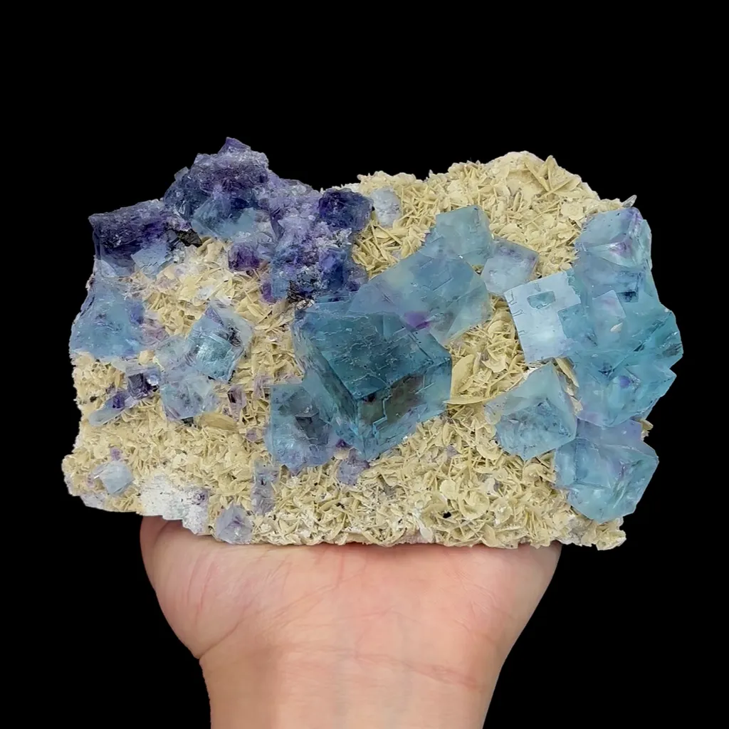 Natural Green Phantom Fluorite and Siderite, Mineral Specimen: Inner Mongolia,China (145*95*50MM) image