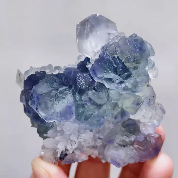 Natural Green Phantom Fluorite & Calcite,Mineral Specimen: Fujian,China (55*55*25MM) - image 5