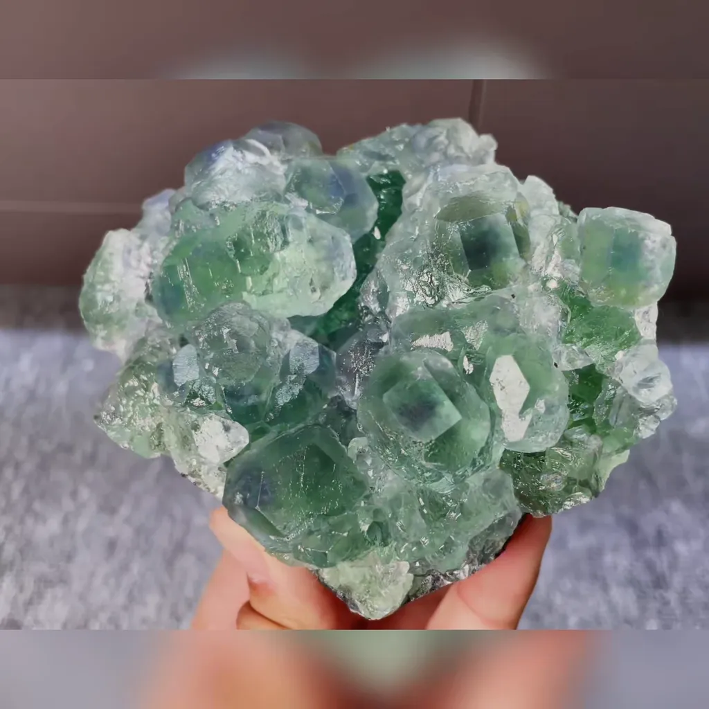 Natural Green Phantom Fluorite comes from Fujian,China 115*95*55MM - image 5
