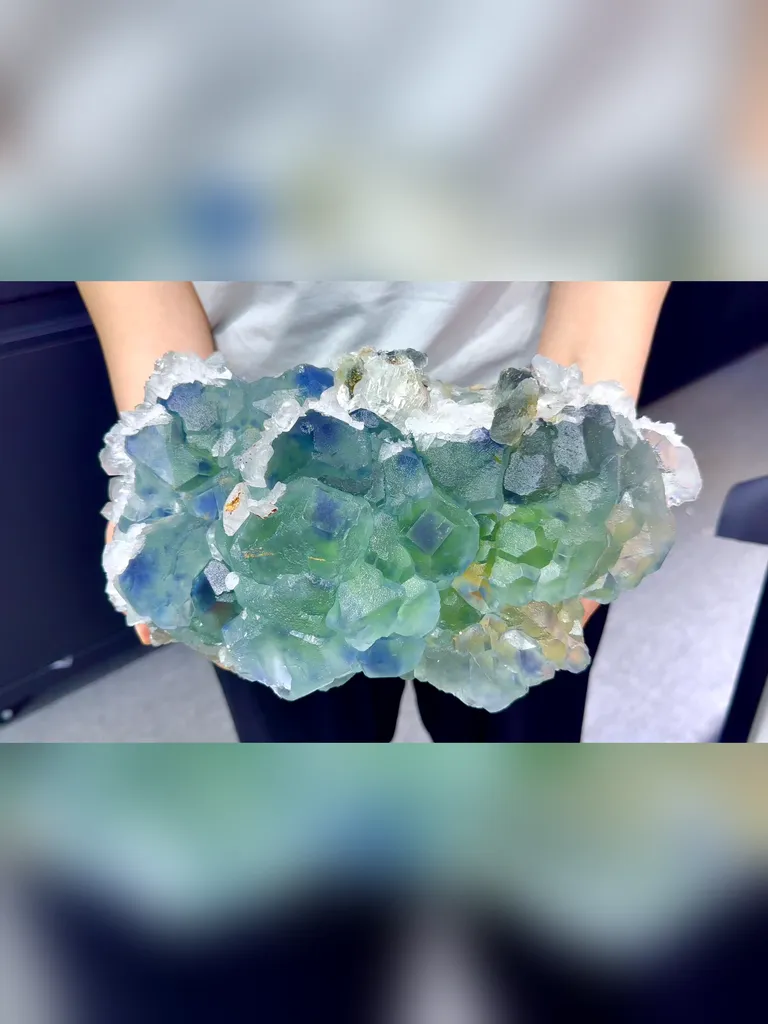 Natural Green Phantom  Fluorite comes from Fujian,China 260*160*110MM - image 2
