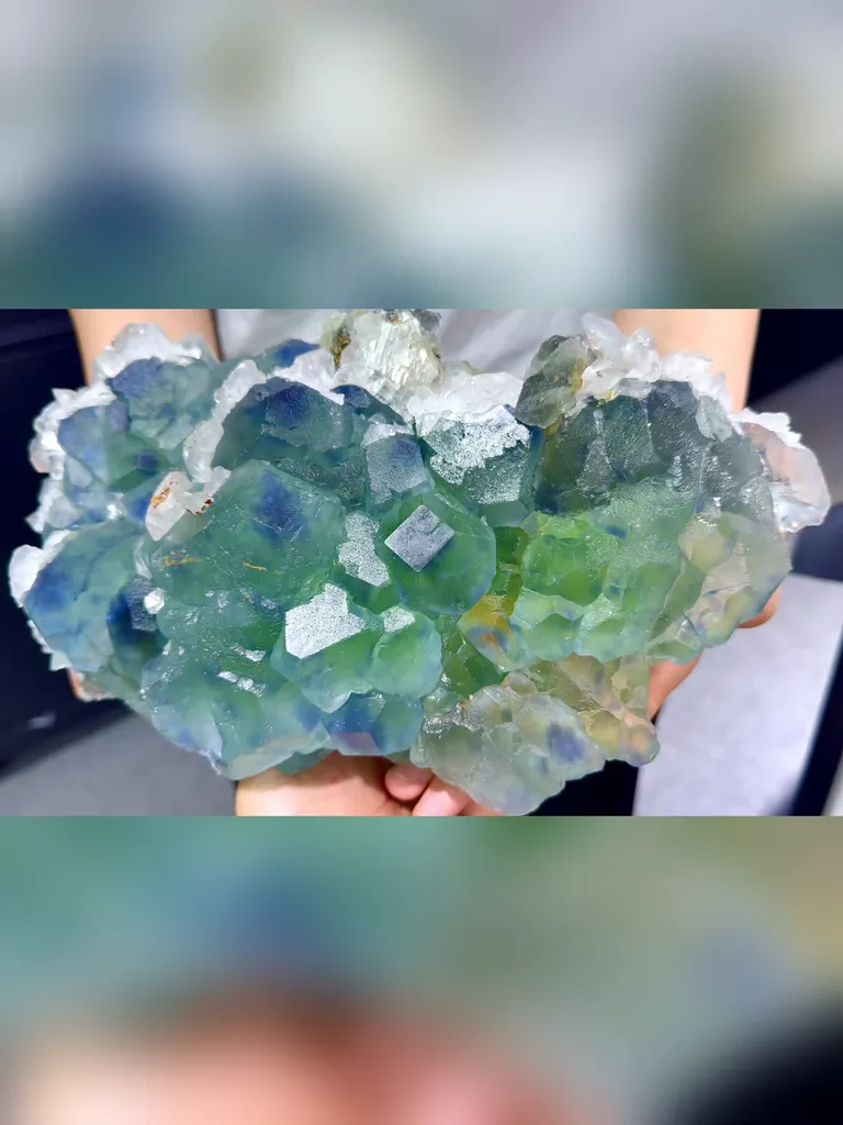 Natural Green Phantom  Fluorite comes from Fujian,China 260*160*110MM image