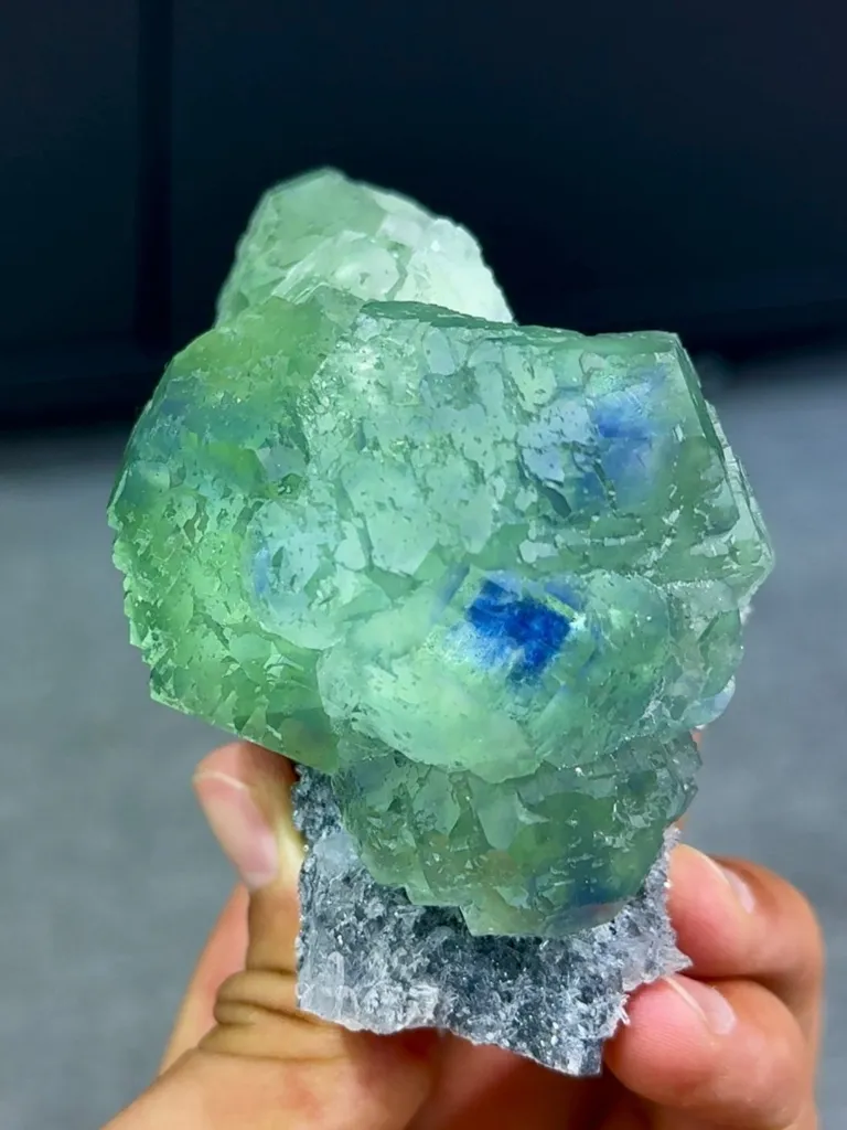 Natural Green Phantom Fluorite comes from Fujian,China50*60*100MM image