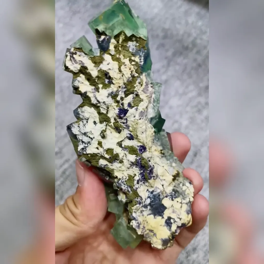 Natural Green Phantom Fluorite comes from Inner Mongolia,China 40*125*45MM - image 6