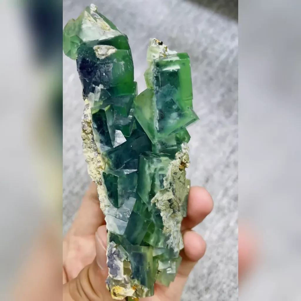 Natural Green Phantom Fluorite comes from Inner Mongolia,China 40*125*45MM - image 4