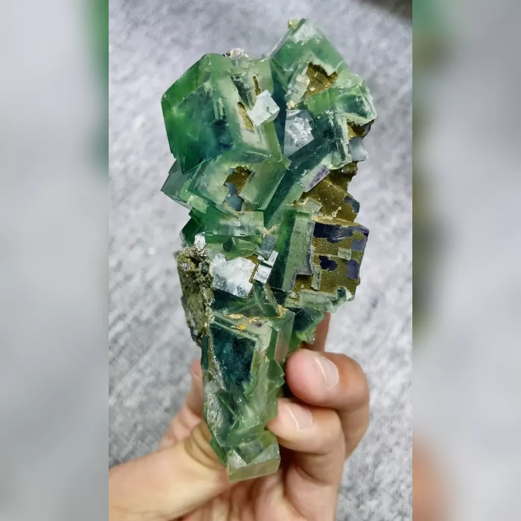 Natural Green Phantom Fluorite comes from Inner Mongolia,China 40*125*45MM - image 3