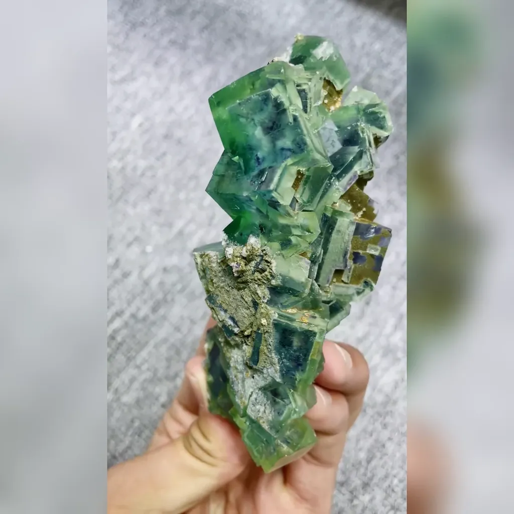 Natural Green Phantom Fluorite comes from Inner Mongolia,China 40*125*45MM - image 2