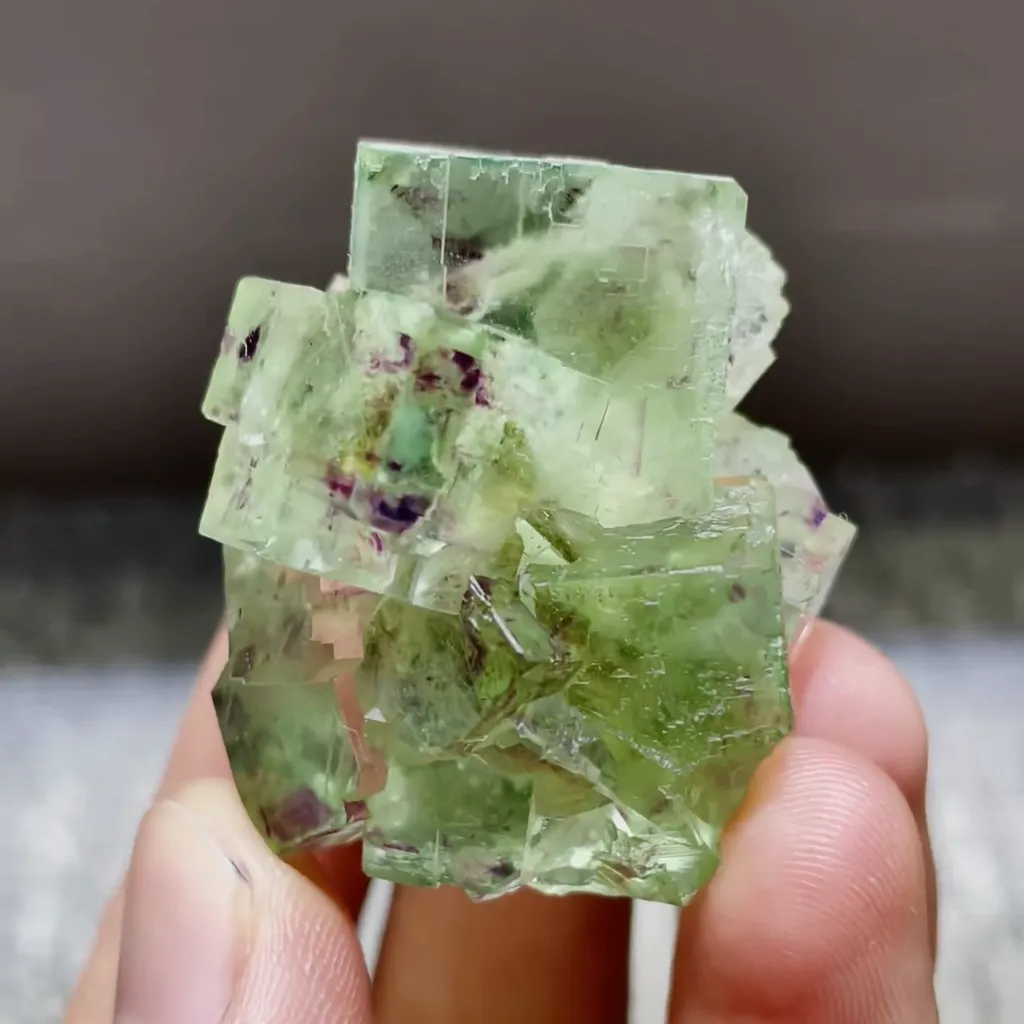 Natural Green Phantom Fluorite comes from Xianghualing,Hunan 30*30*35MM - image 2