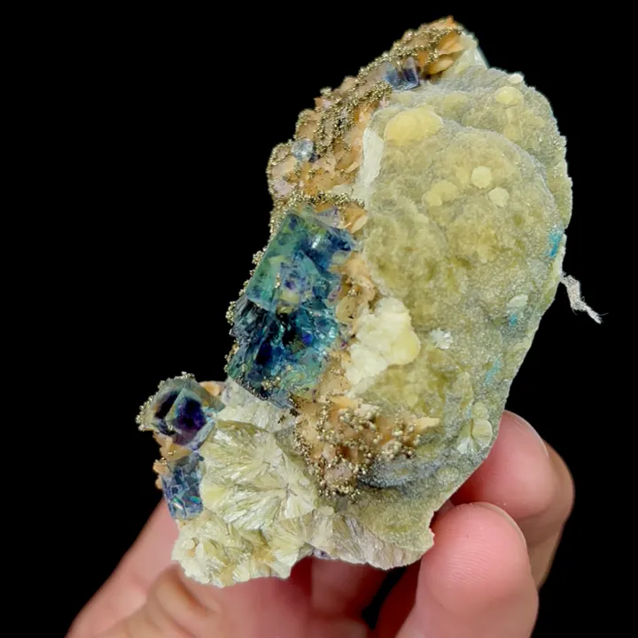 Natural Green Phantom Fluorite, Pyrite and Siderite,Mineral Specimen: Inner Mongolia,China (70*40*30MM) - image 2
