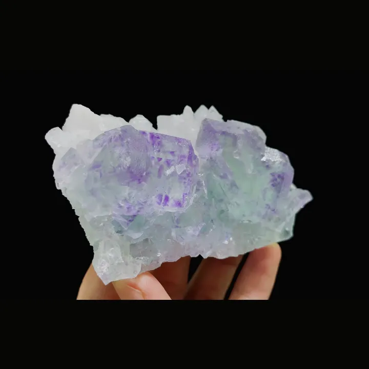 Natural Green Phantom Fluorite & Quartz, Mineral Specimen: Zhejiang,China (110*55*30mm) image