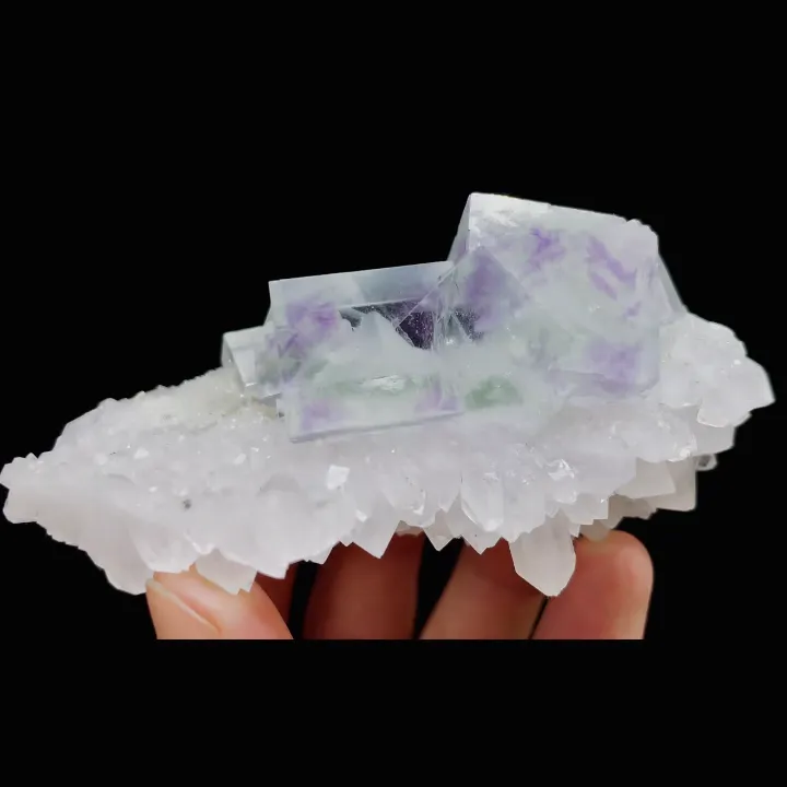 Natural Green Phantom Fluorite & Quartz, Mineral Specimen:Zhejiang,China (95*45*45MM) - image 2