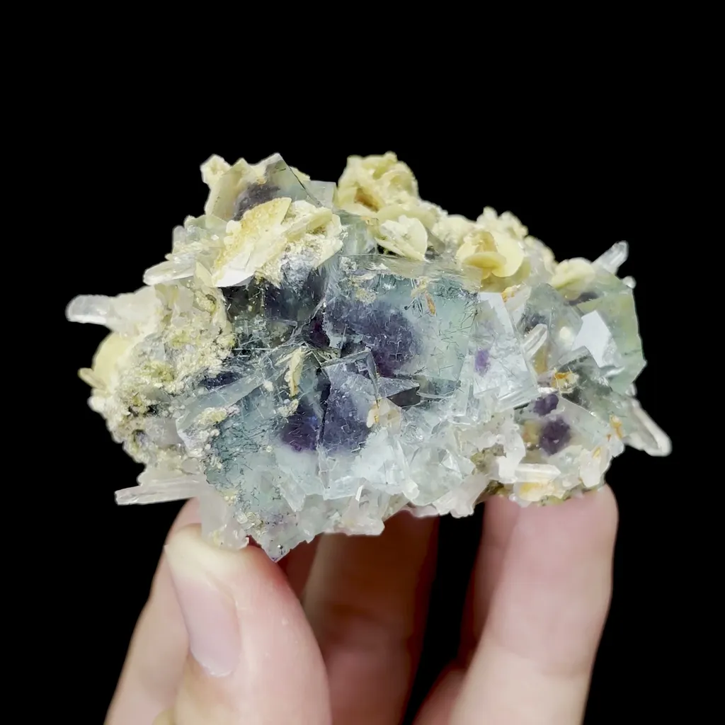 Natural Green Phantom Fluorite Siderite and Quartz Mineral Specimen,High Quality Specimen,INNER MONGOLIA,CHINA(72*47*30mm) image