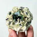 Natural Green Phantom Fluorite with Dolomite and Mica, Mineral Specimen: Inner Mongolia,China (55*65*30MM) - image 3