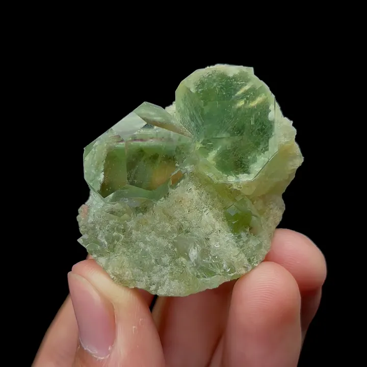 Natural Green Phantom Fluorite,Pyramid Mineral Specimen:FUJIAN (40*35*20mm) image