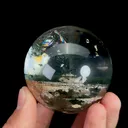 Natural Green Phantom Quartz Ball, Mineral Specimen:India (60mm diameter) - image 3