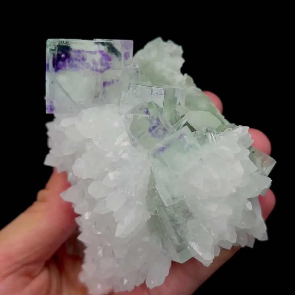 Natural Green Purple Cubic Fluorite and Crystal Mineral Specimen,High Quality Specimen,ZHEJIANG,CHINA(97*65*117mm) - image 4