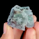 Natural Green Purple Cubic Fluorite, Mineral Specimen:Xianghualing,Hunan (35*30*30MM) - image 2