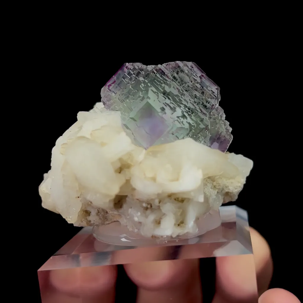 Natural Green Purple Fluorite and Calcite Mineral Specimen,High Quality Specimen,SHANGBAO,HUNAN,CHINA(50*47*31mm) - image 2