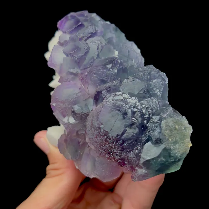 Natural Green Purple Fluorite and Crystal,Candle Crystal Mineral Specimen:NEIMENGGU (120*70*50mm) - image 3