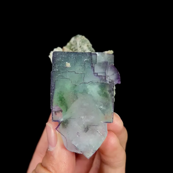 Natural Green Purple Fluorite, Mineral Specimen: Yaogangxian,Hunan (35*65*35MM) image