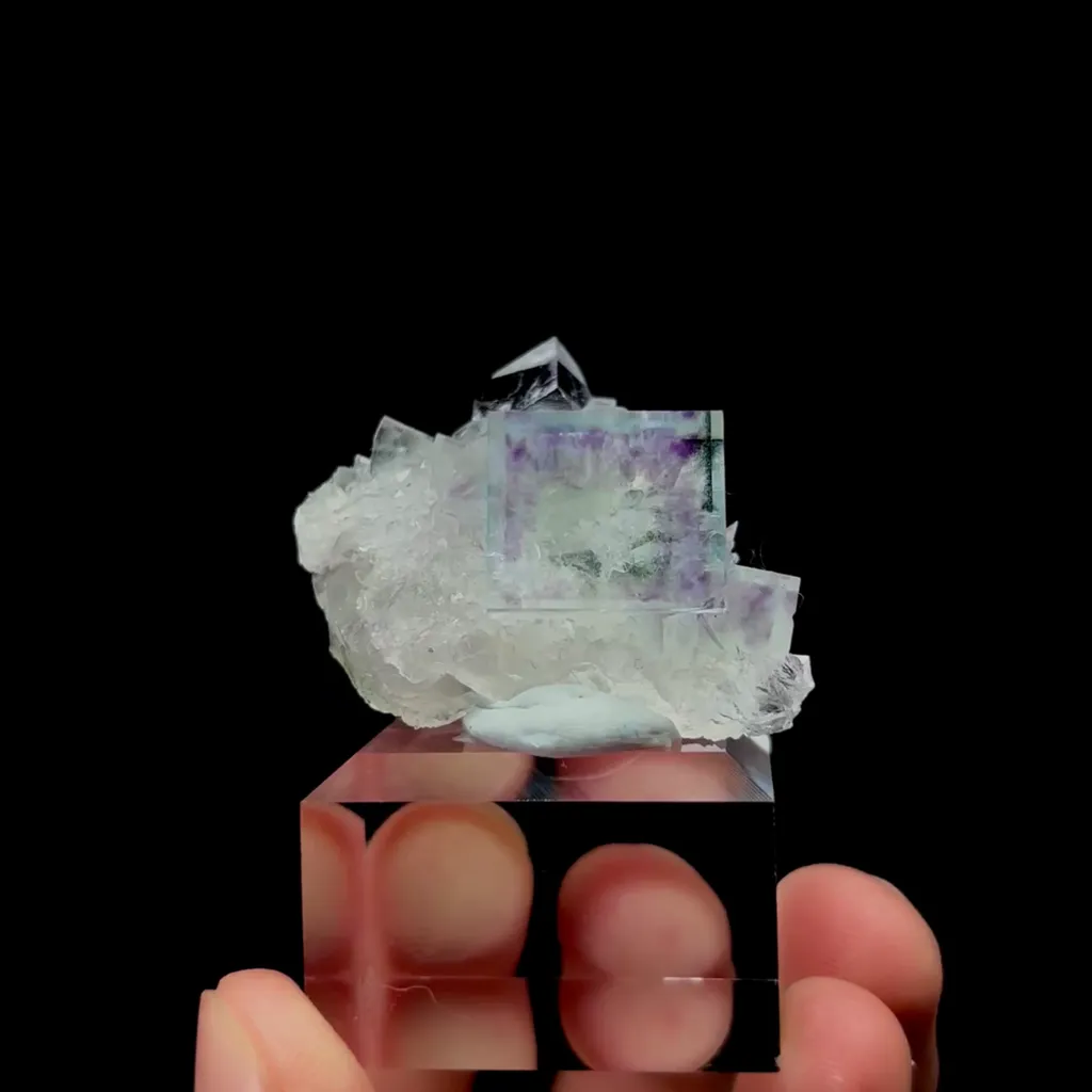 Natural Green Purple Fluorite Mineral Specimen,High Quality Specimen,ZHEJIANG,CHINA(40*31*18mm) image
