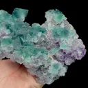 Natural Green Purple Fluorite,Octahedron Mineral Specimen:ZHEJIANG (180*50*120mm) - image 2