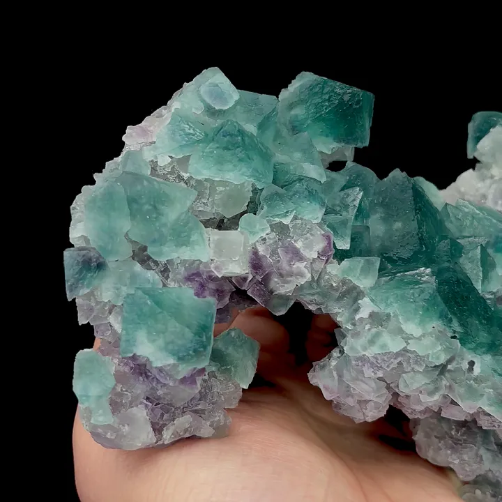 Natural Green Purple Fluorite,Octahedron Mineral Specimen:ZHEJIANG (180*50*120mm) - image 3