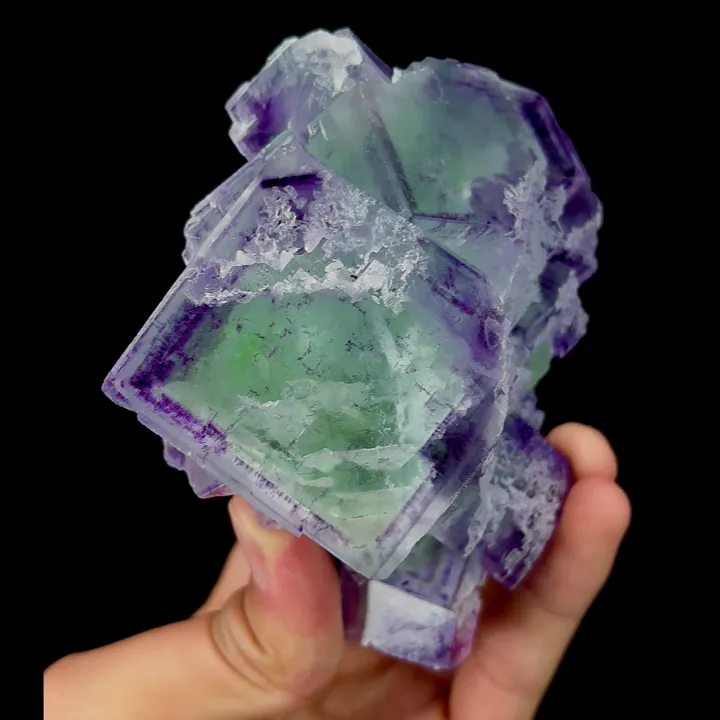 Natural Green Purple Fluorite,Window Fluorite,Cube Mineral Specimen: ZHEJIANG (100*50*90mm) - image 7