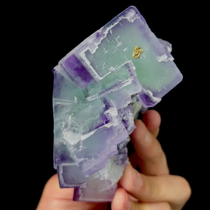 Natural Green Purple Fluorite,Window Fluorite,Cube Mineral Specimen: ZHEJIANG (100*50*90mm) - image 4