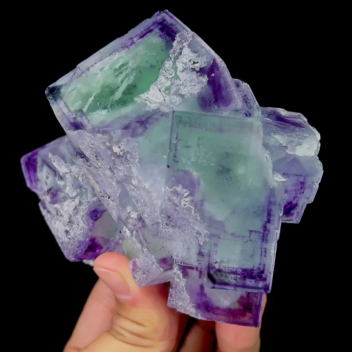 Natural Green Purple Fluorite,Window Fluorite,Cube Mineral Specimen: ZHEJIANG (100*50*90mm) - image 3