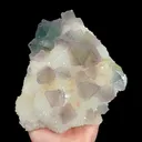 Natural Green Purple Octahedral Fluorite and Clear Quartz Cluster, Mineral Specimen:Zhejiang,China (160*180*65MM) - image 6