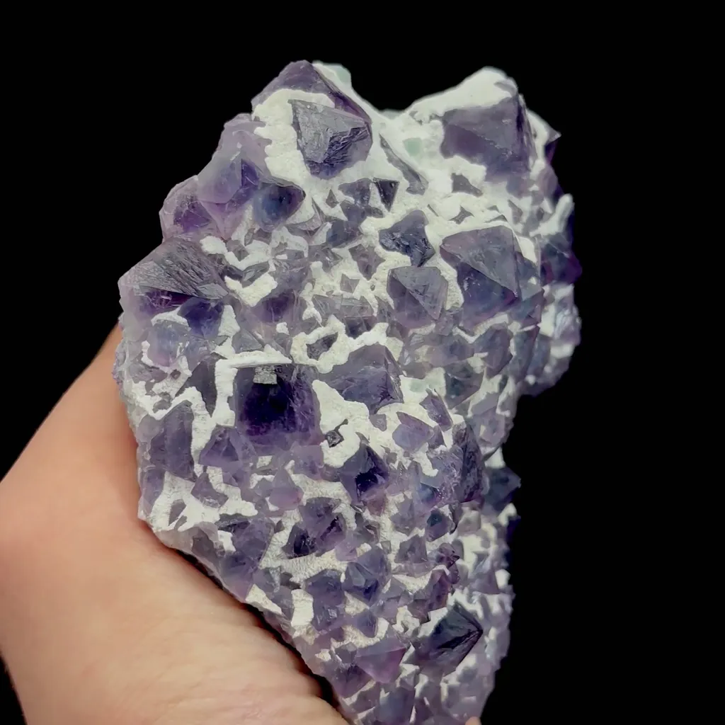 Natural Green Purple Octahedral Fluorite Mineral Specimen,High Quality Specimen,ZHEJIANG,CHINA(104*108*55mm) - image 2