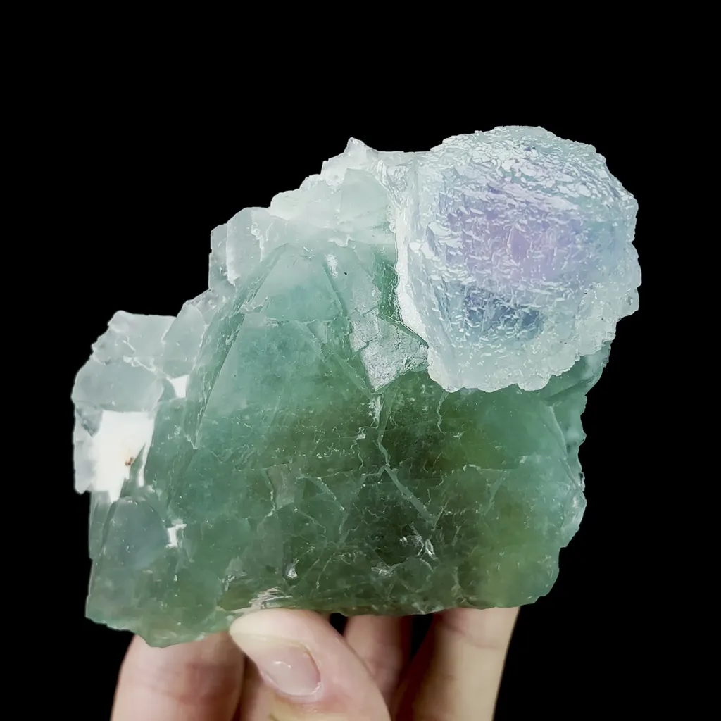 Natural Green Purple Octahedral Fluorite Mineral Specimen,High Quality Specimen,ZHEJIANG,CHINA(110*79*50mm) - image 4