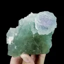 Natural Green Purple Octahedral Fluorite Mineral Specimen,High Quality Specimen,ZHEJIANG,CHINA(110*79*50mm) - image 4