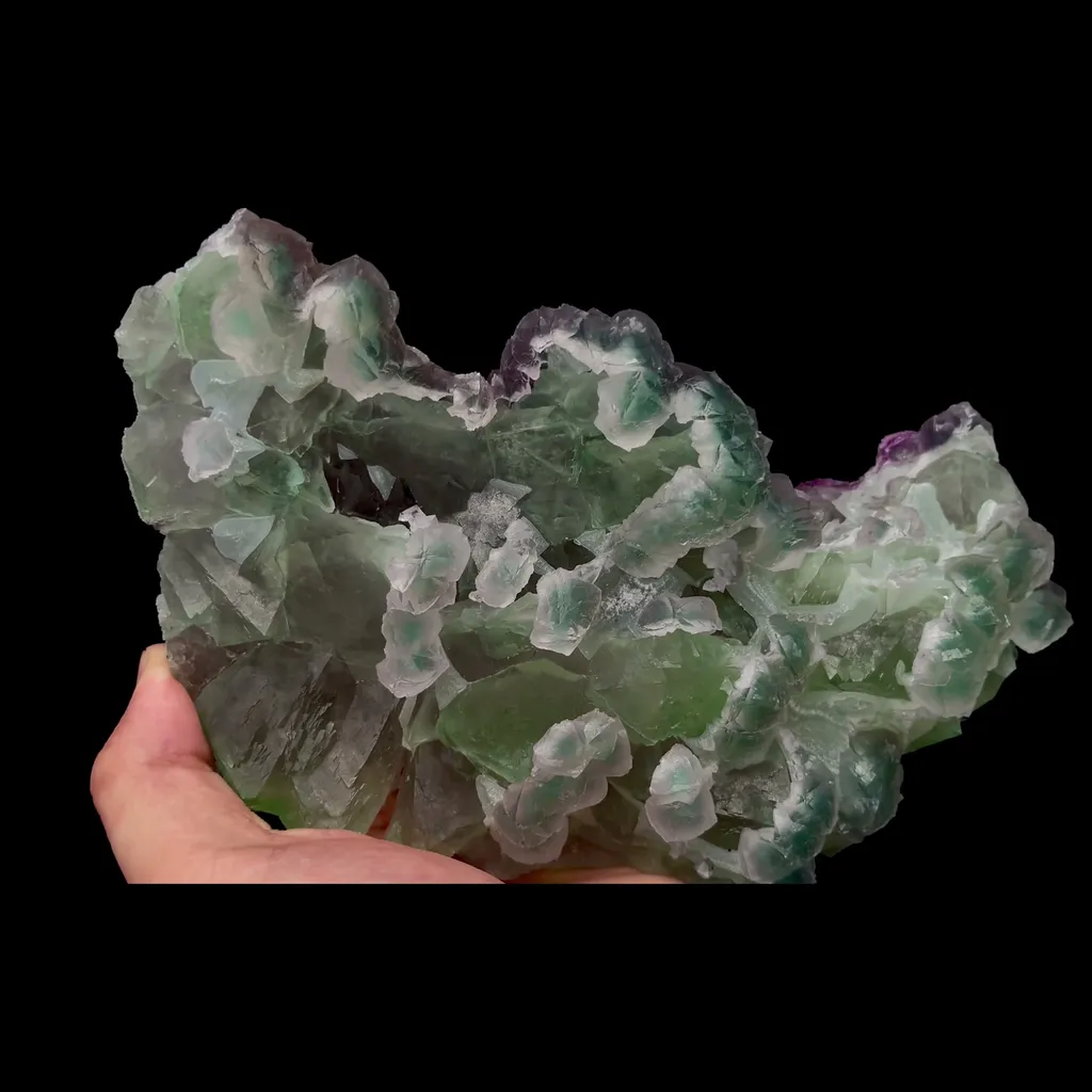 Natural Green Purple Octahedral Fluorite Mineral Specimen,High Quality Specimen,ZHEJIANG,CHINA(210*140*85mm) - image 3