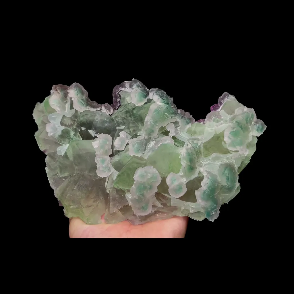 Natural Green Purple Octahedral Fluorite Mineral Specimen,High Quality Specimen,ZHEJIANG,CHINA(210*140*85mm) image