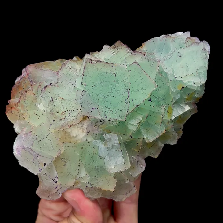 Natural Green Purple Pattern Fluorite, Mineral Specimen: Guizhou,China (130*105*55MM) image