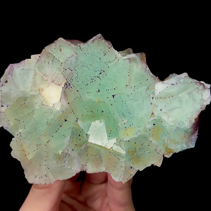 Natural Green Purple Pattern Fluorite, Mineral Specimen: Guizhou,China (130*105*55MM) - image 4