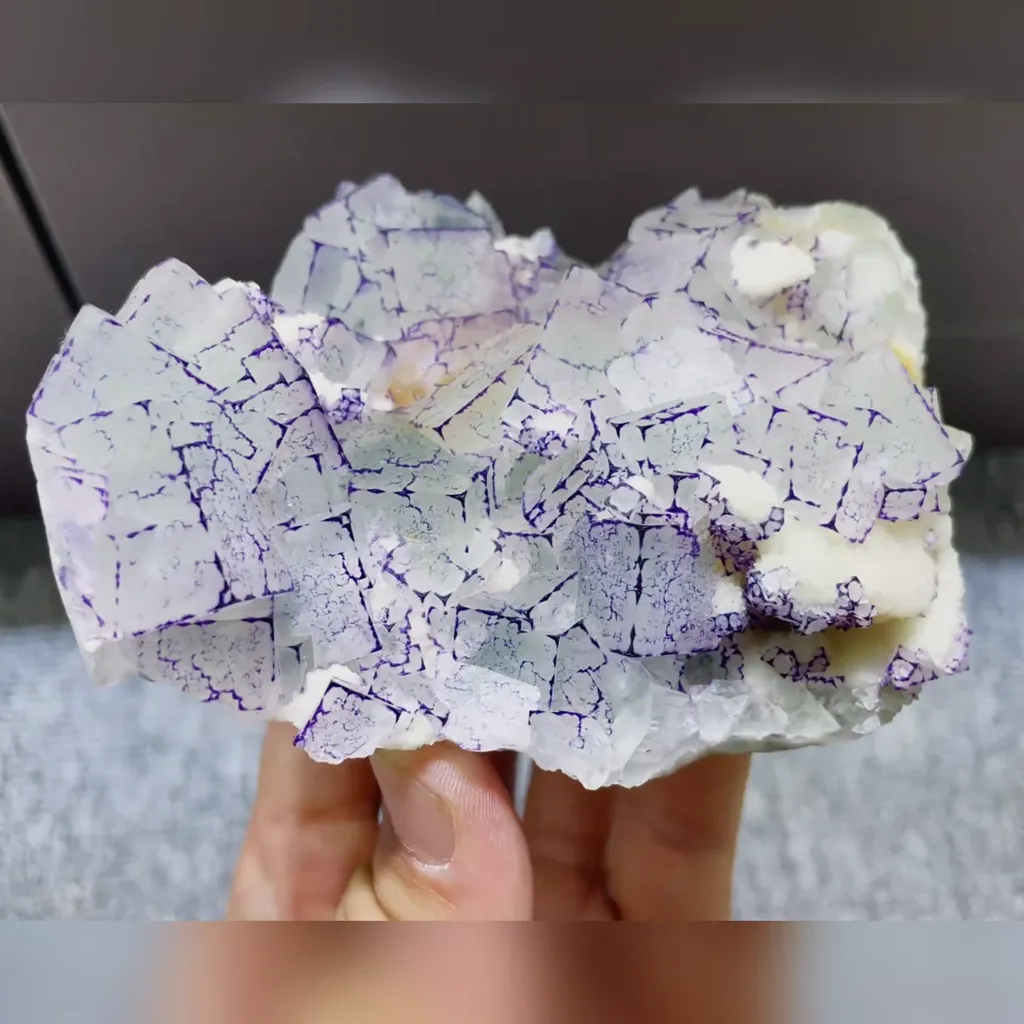 Natural Green Purple Patterned Fluorite comes from Guizhou,China 105*90*40MM - image 2